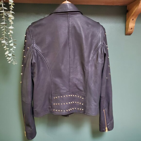 Mango | Studded Leather Moto Jacket - Picture 3 of 5